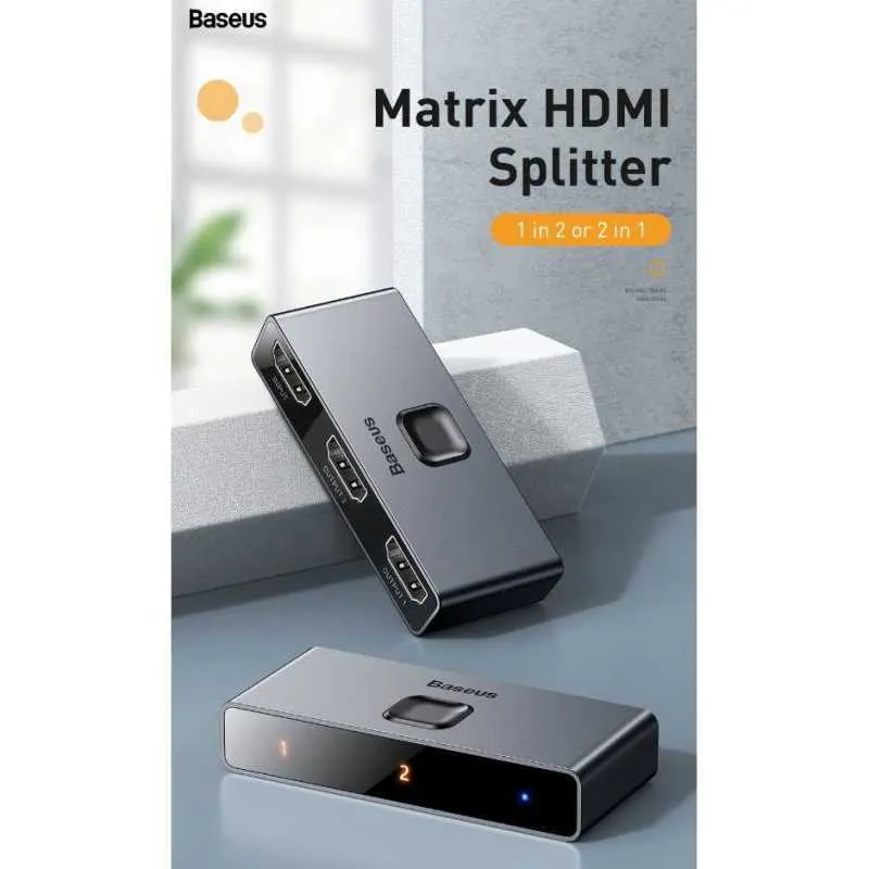 Foto Baseus HDMI Switcher Splitter Bi Direction 2 in 1 Out 4K Switch