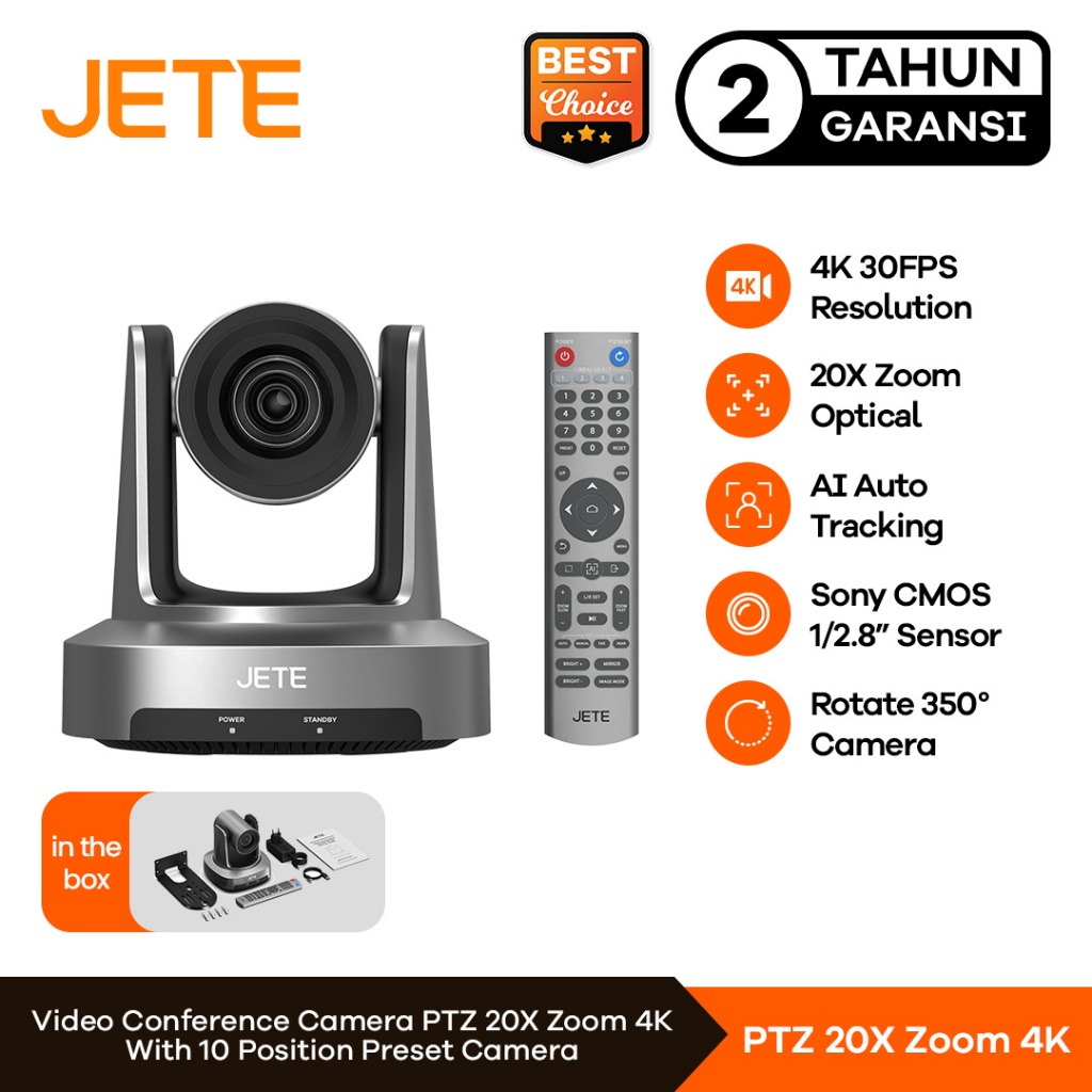 Foto Kamera Kamera JETE PTZ 20x Optical Zoom 4K for Meeting Room with AI Auto